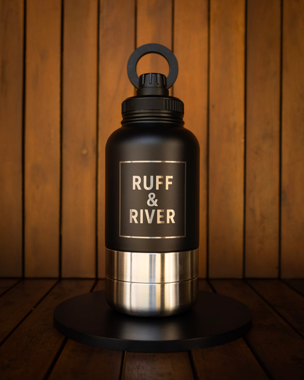 Midnight Luxe™ – Black 4-in-1 Hydration Bottle