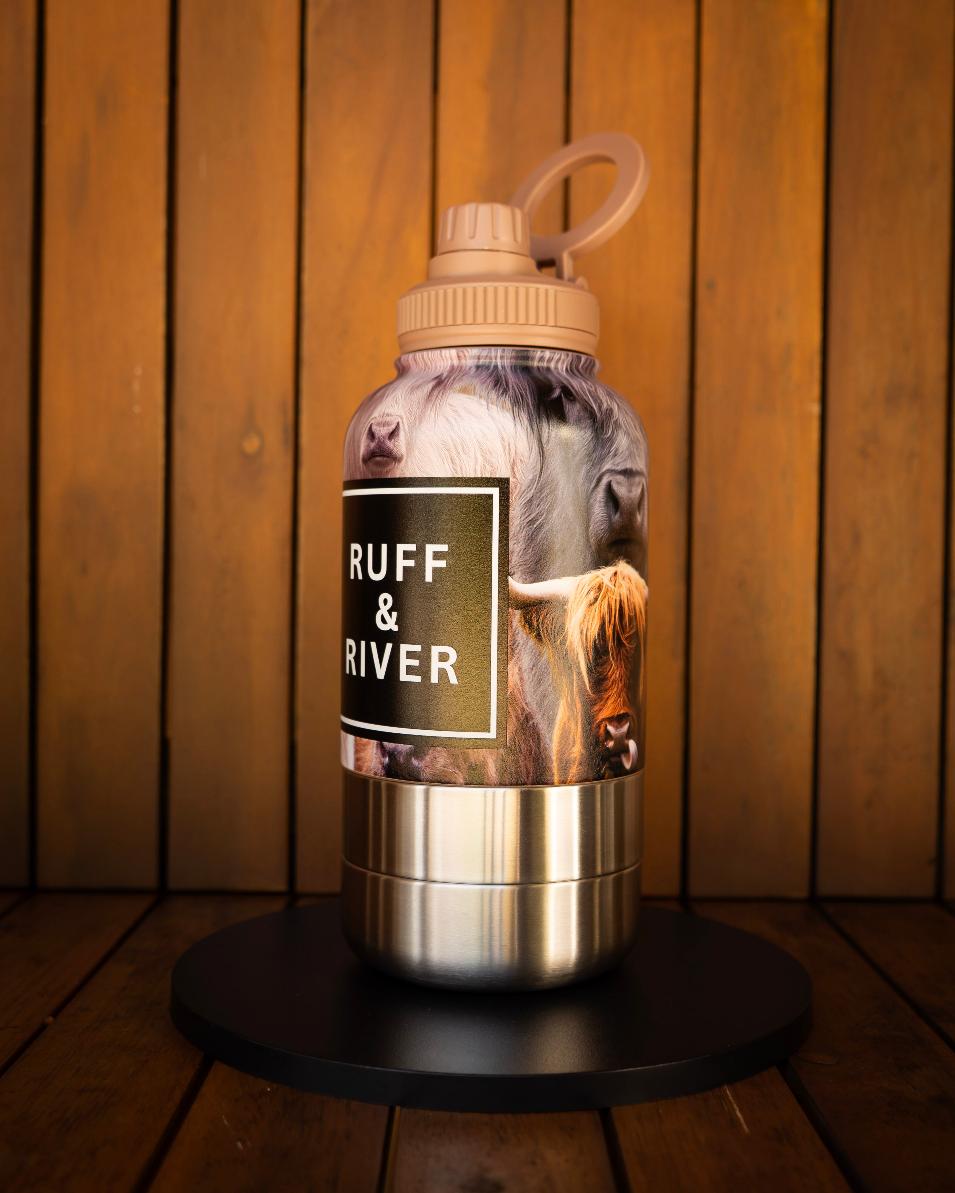 Highland Luxe™ – Highland Cow 4-in-1 Hydration Bottle (Brown)