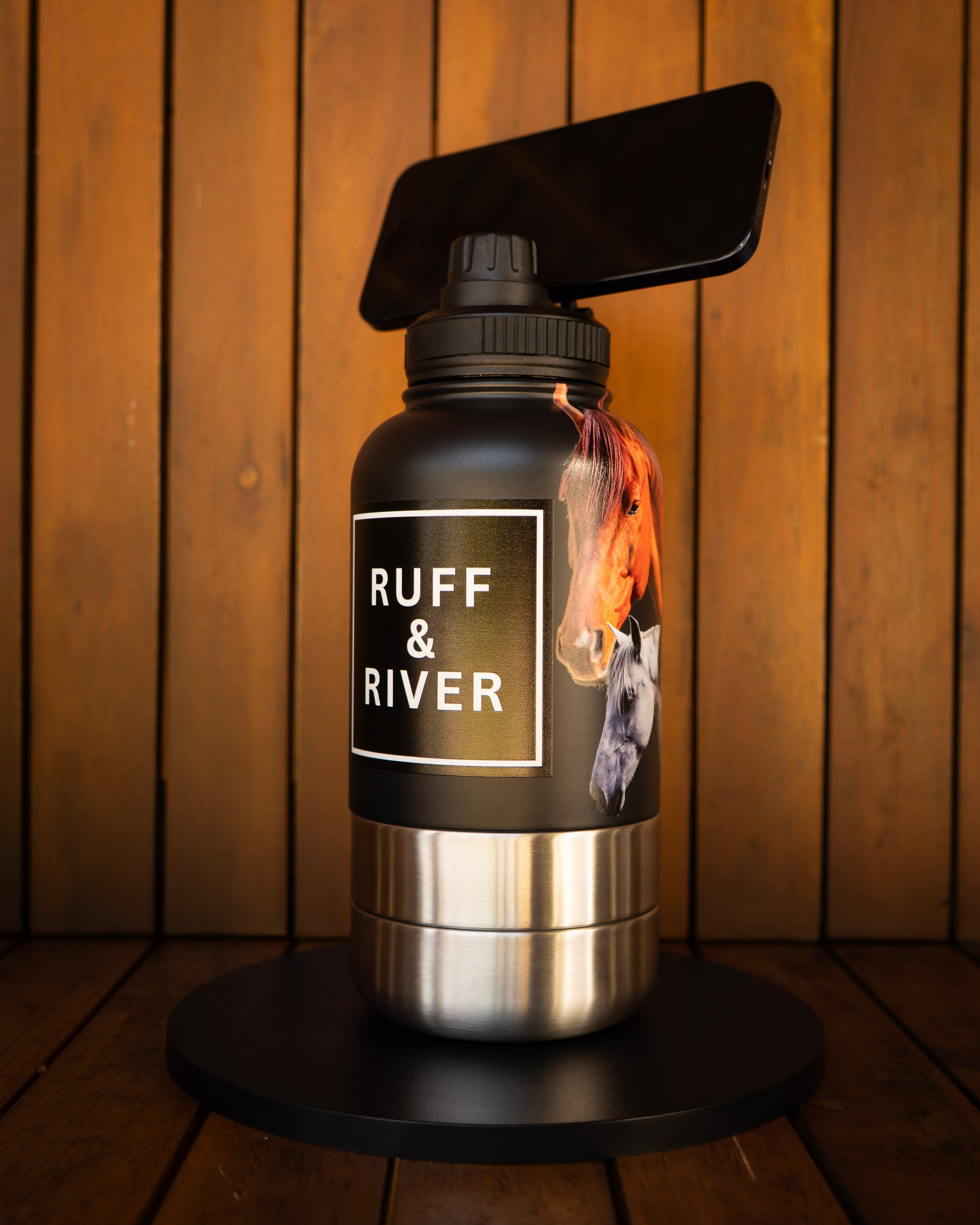 Gallop & Grace™ – Horse Lover 4-in-1 Hydration Bottle (Black)