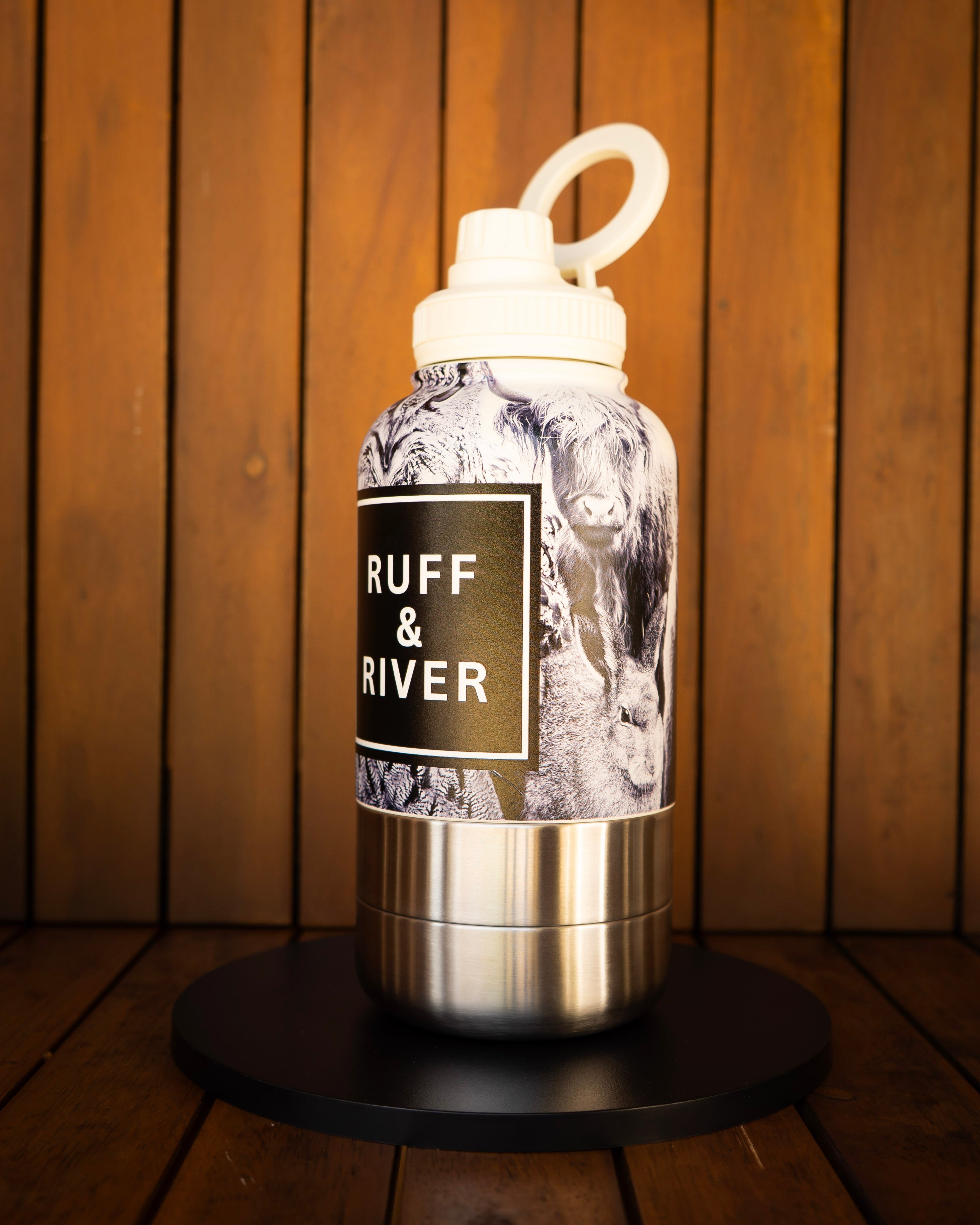 Wildwood Noir™ – Forest Animals 4-in-1 Hydration Bottle (Black & White)