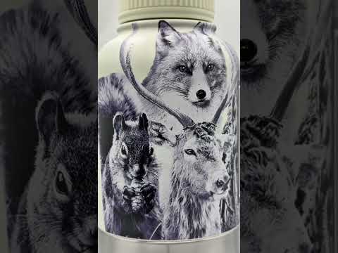 Wildwood Noir™ – Forest Animals 4-in-1 Hydration Bottle (Black & White)